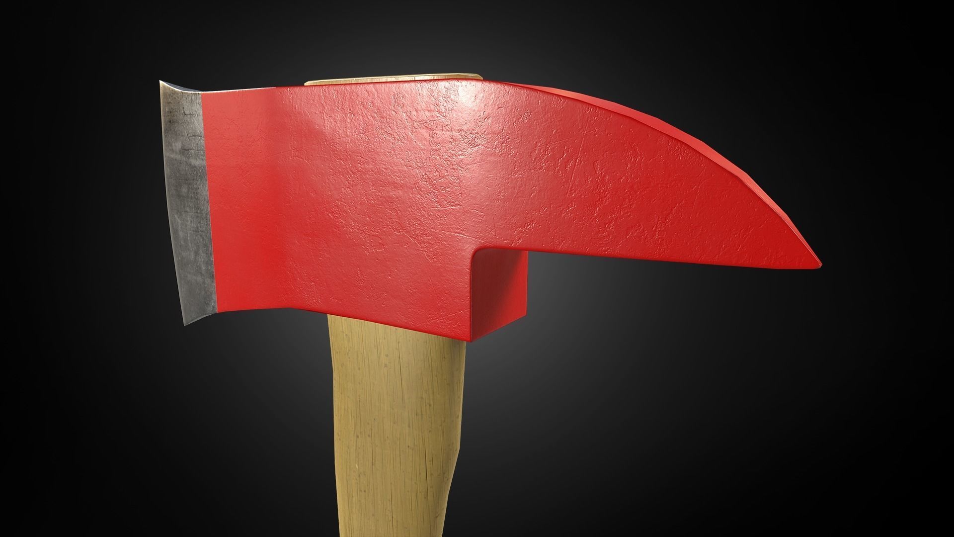 Fireman Axe 3D Low Poly Model Low-poly 3D model_8