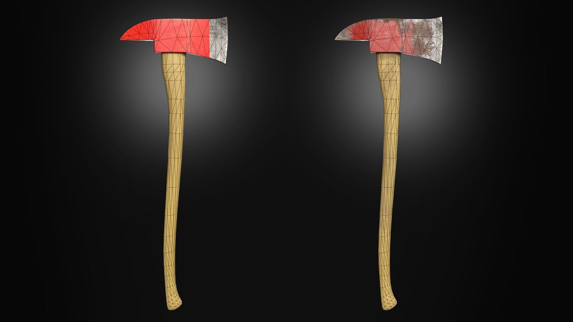 Fireman Axe 3D Low Poly Model Low-poly 3D model_3