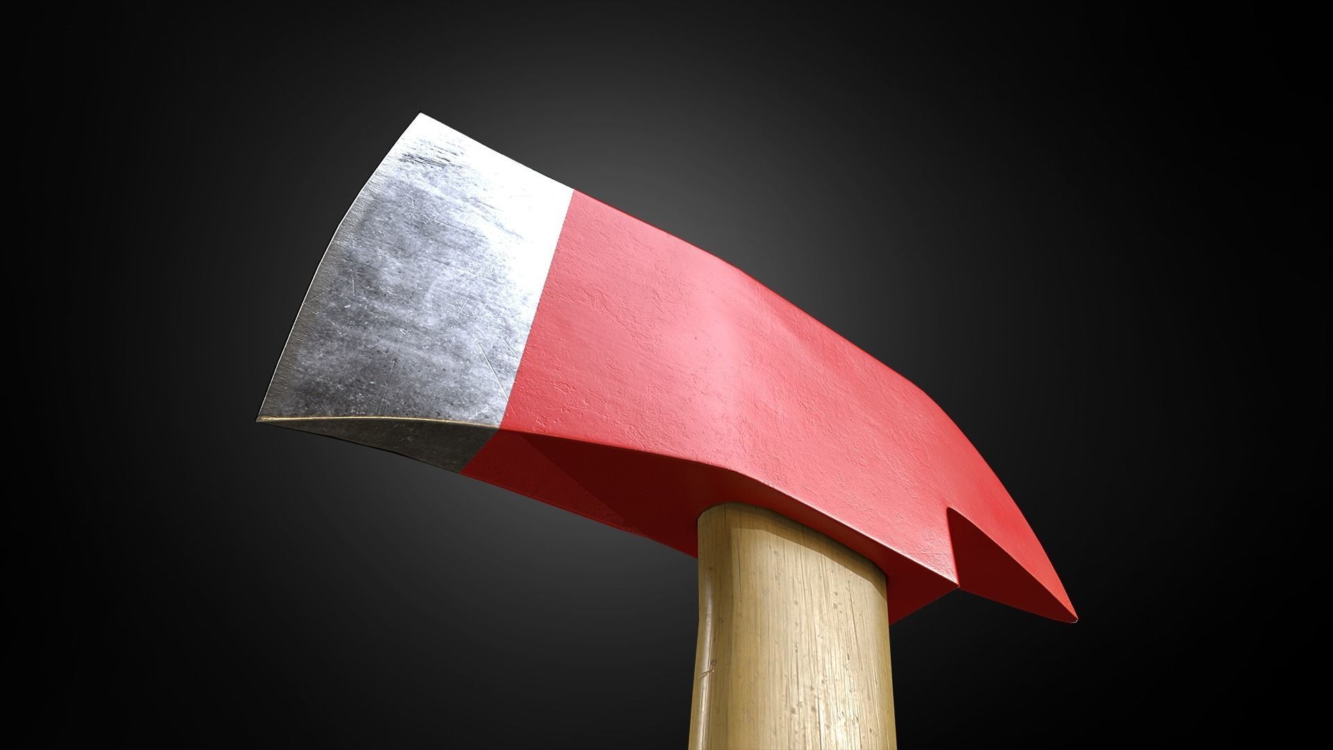 Fireman Axe 3D Low Poly Model Low-poly 3D model_10