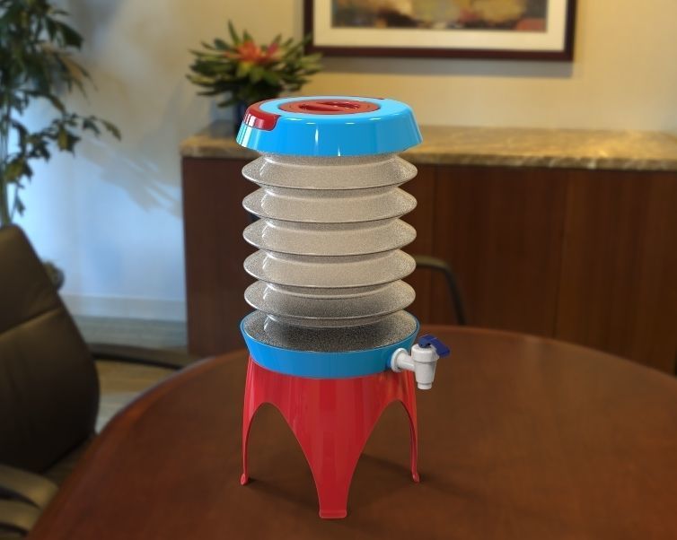 Collapsible Water Dispenser 6 Liter 3D print model_1