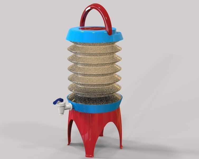 Collapsible Water Dispenser 6 Liter 3D print model_50