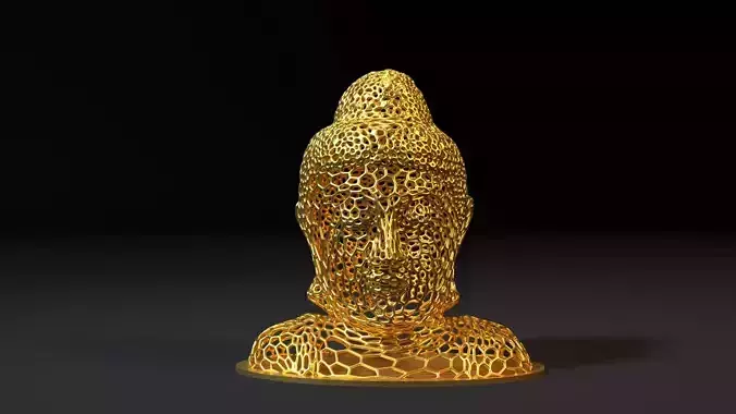 Head of a Buddha 3D print model