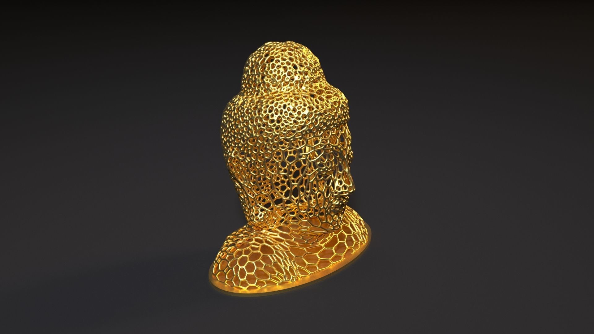 Head of a Buddha 3D print model_7