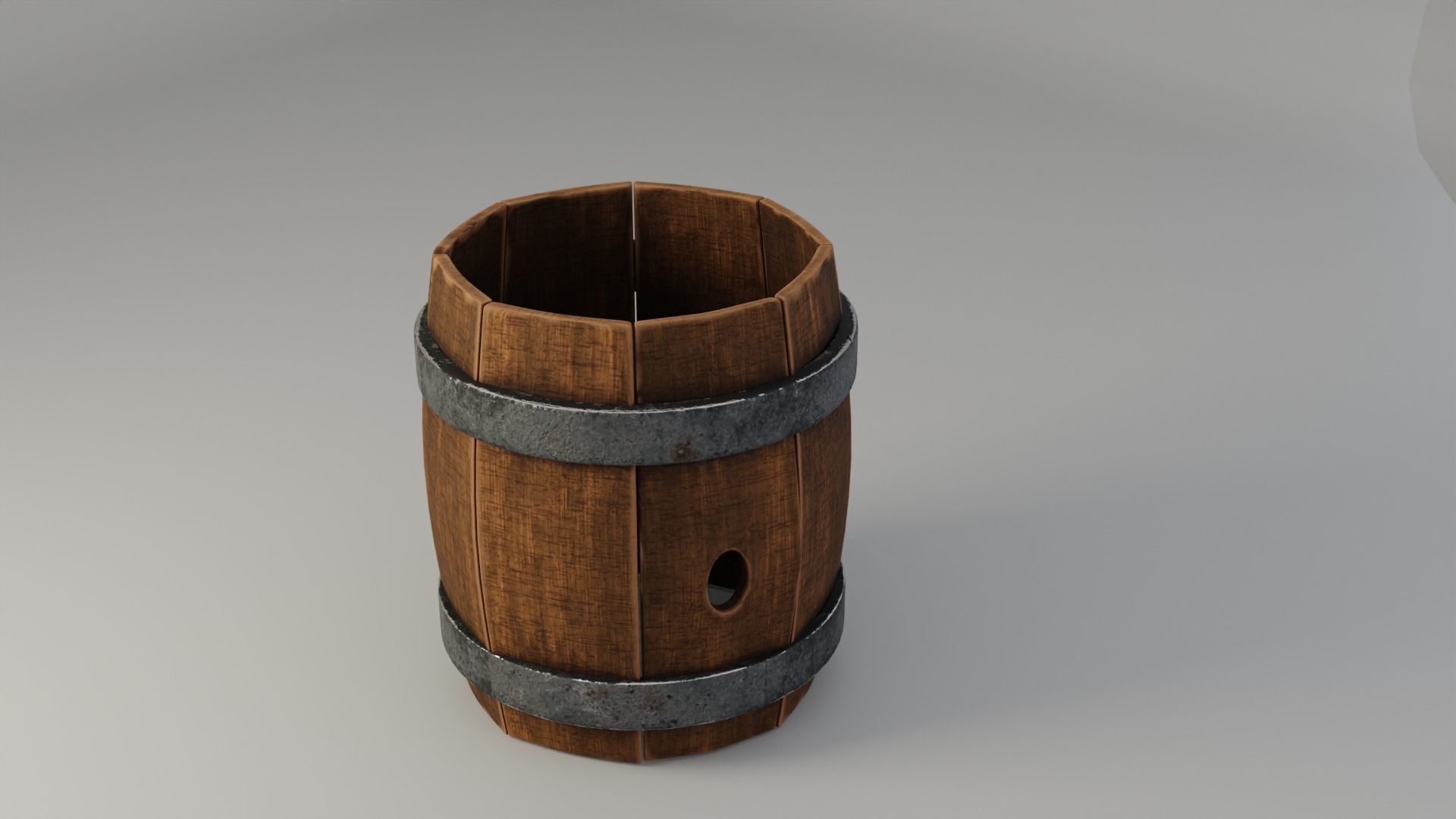 3D model Wooden Barrel PBR Game Ready and Animation VR / AR / low-poly ...