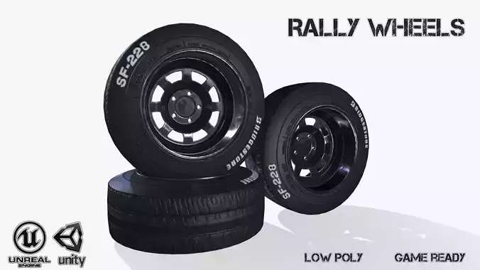 Rally wheel FS - 228 Low-poly 3D model