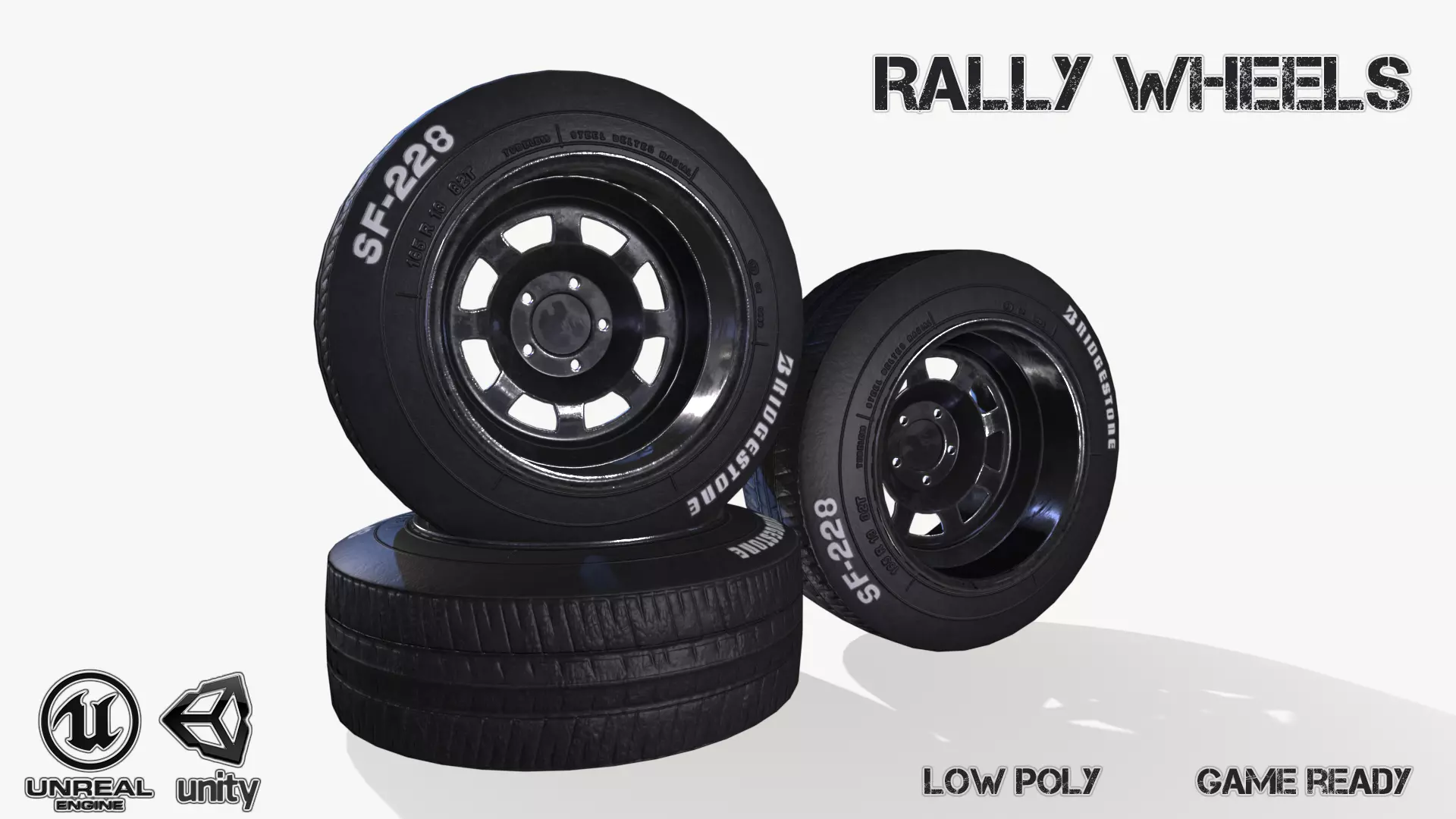 Rally wheel FS - 228 Low-poly 3D model