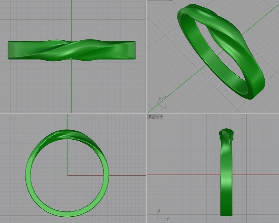 Mobius ring 3mm 3D print model_15