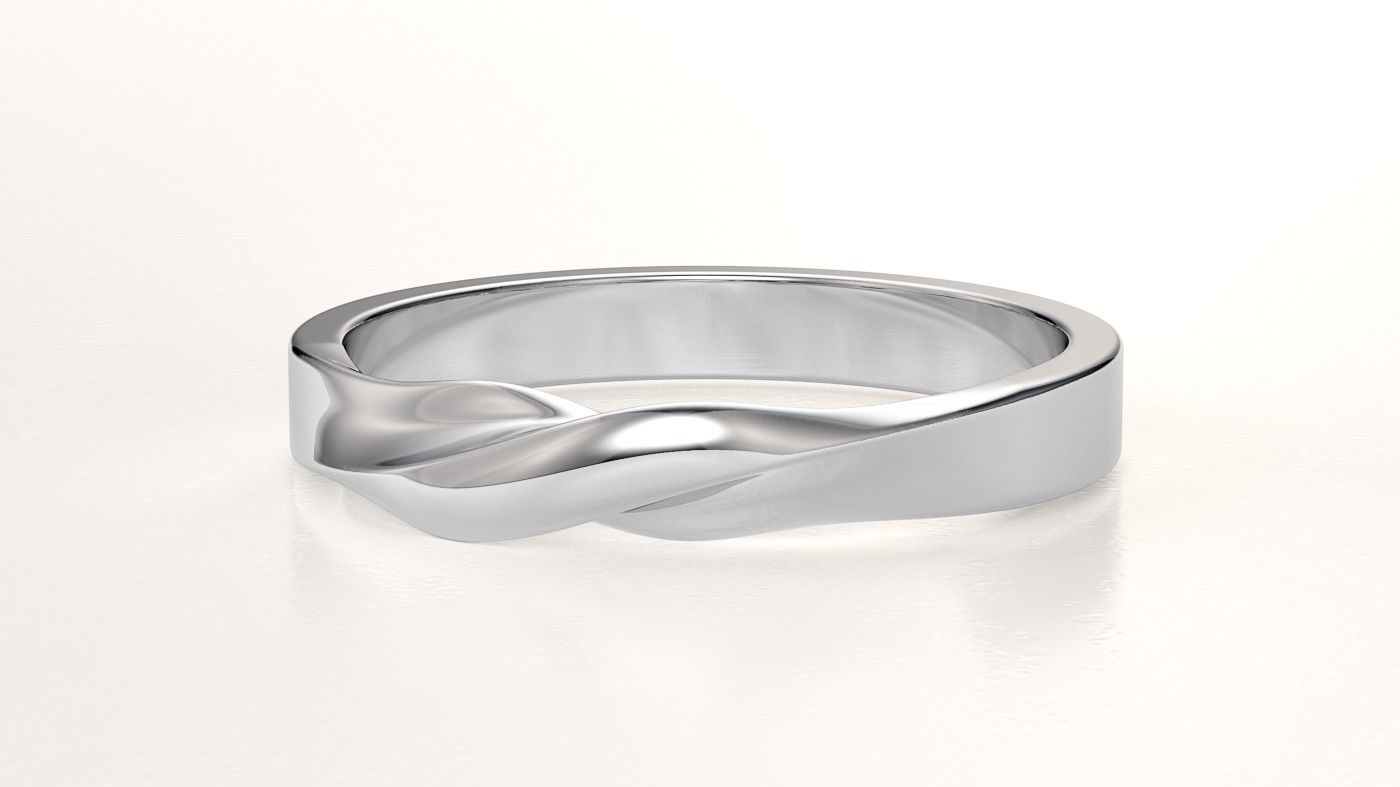 Mobius ring 3mm 3D print model_3