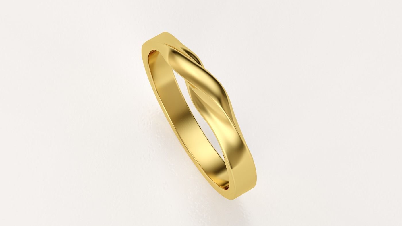 Mobius ring 3mm 3D print model_7