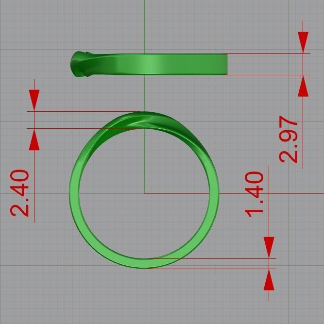 Mobius ring 3mm 3D print model_14