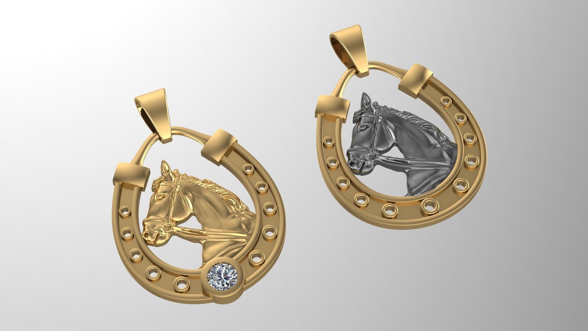 Horse Necklace Two Versions 3D print model_1