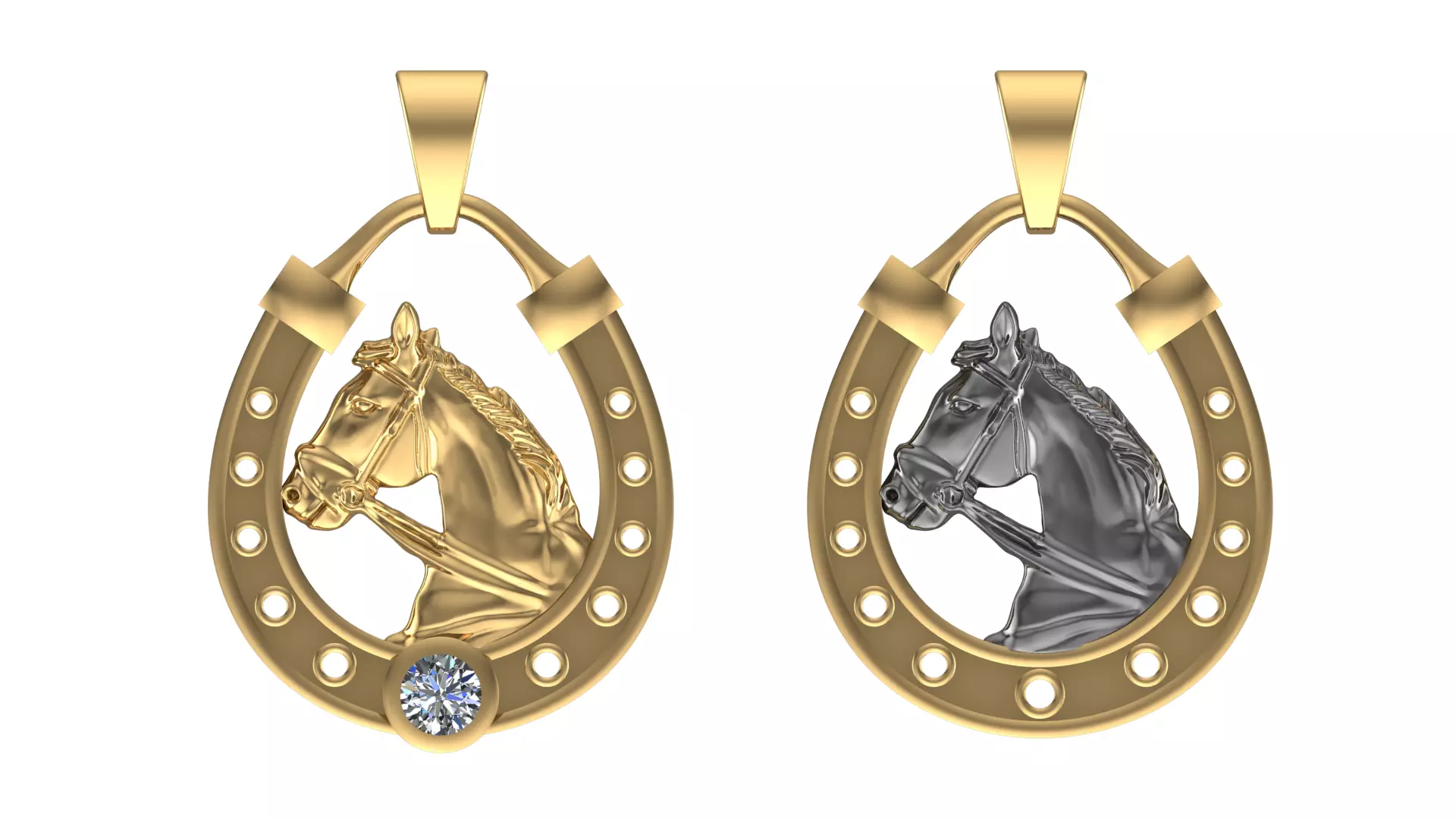 Horse Necklace Two Versions 3D print model_0