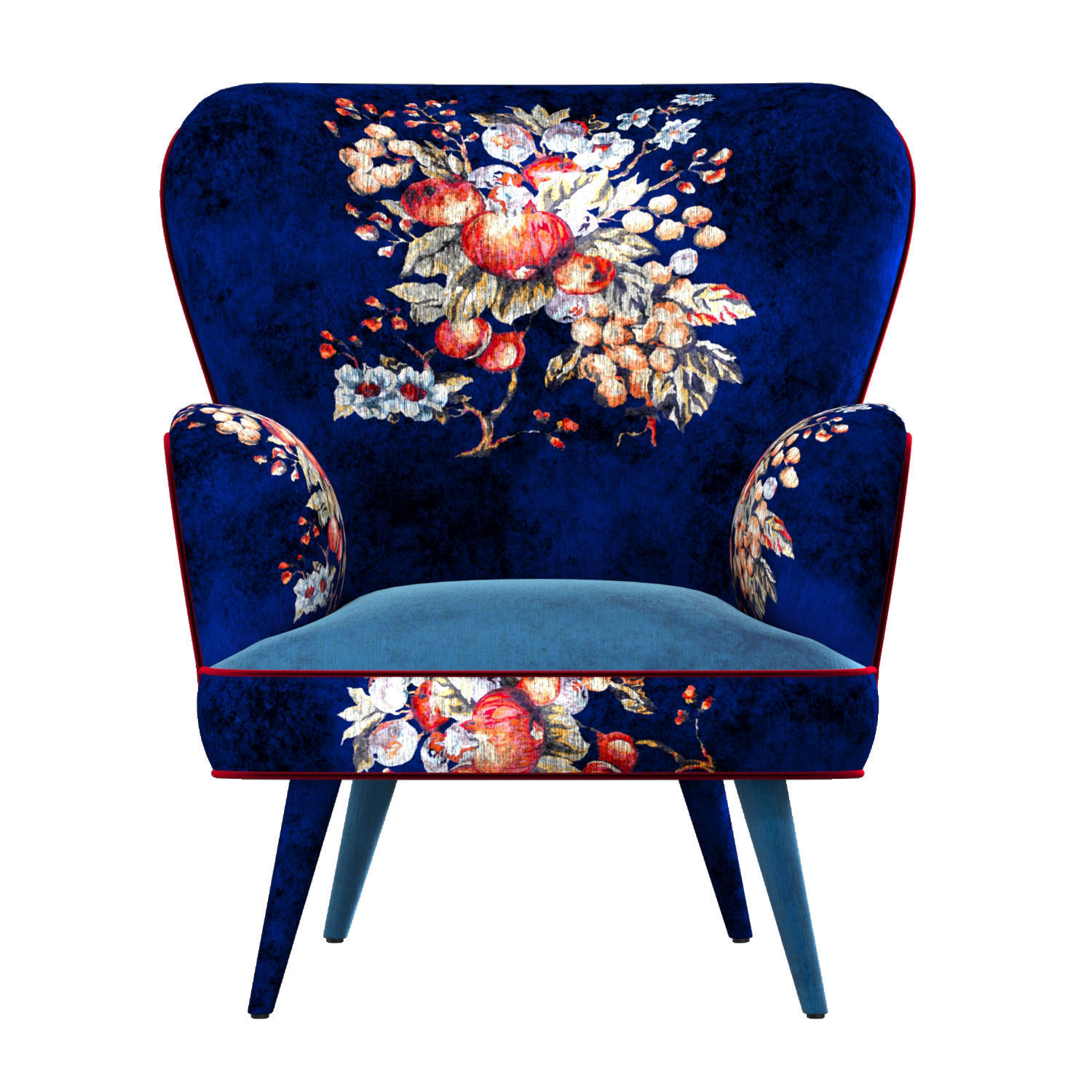 Gobelin armchair pomegranate blues 3D model_1