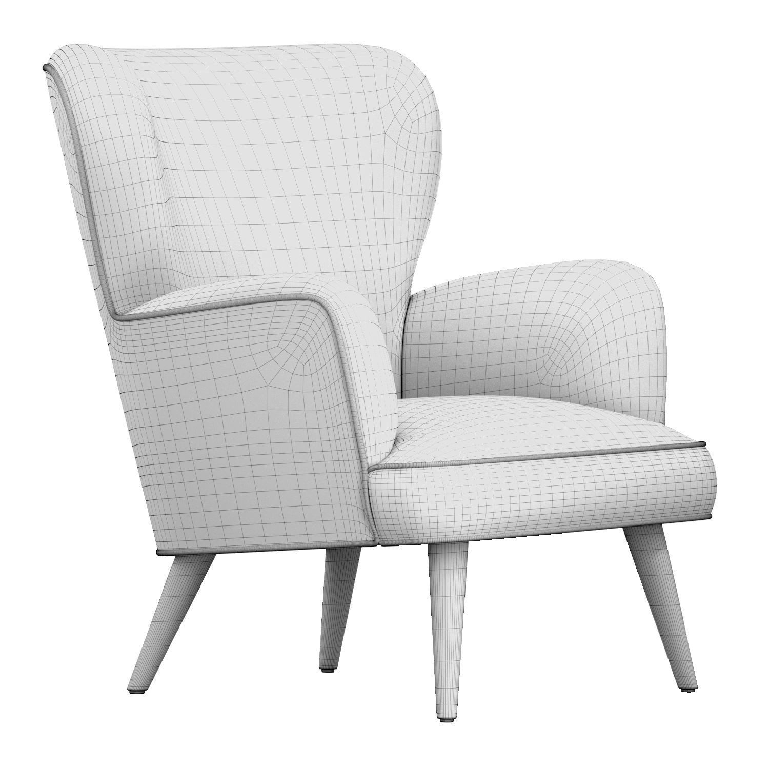 Gobelin armchair pomegranate blues 3D model_3