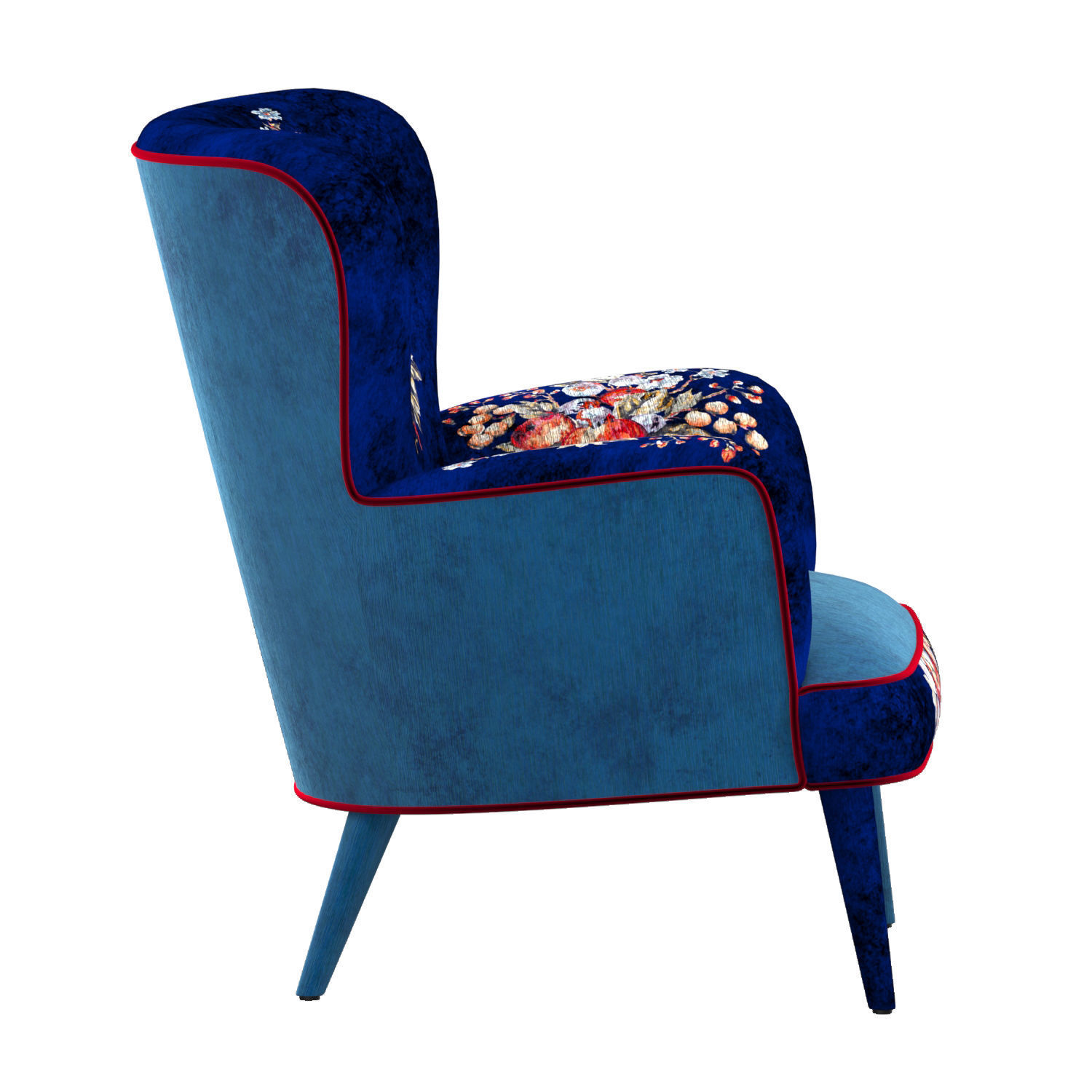 Gobelin armchair pomegranate blues 3D model_2