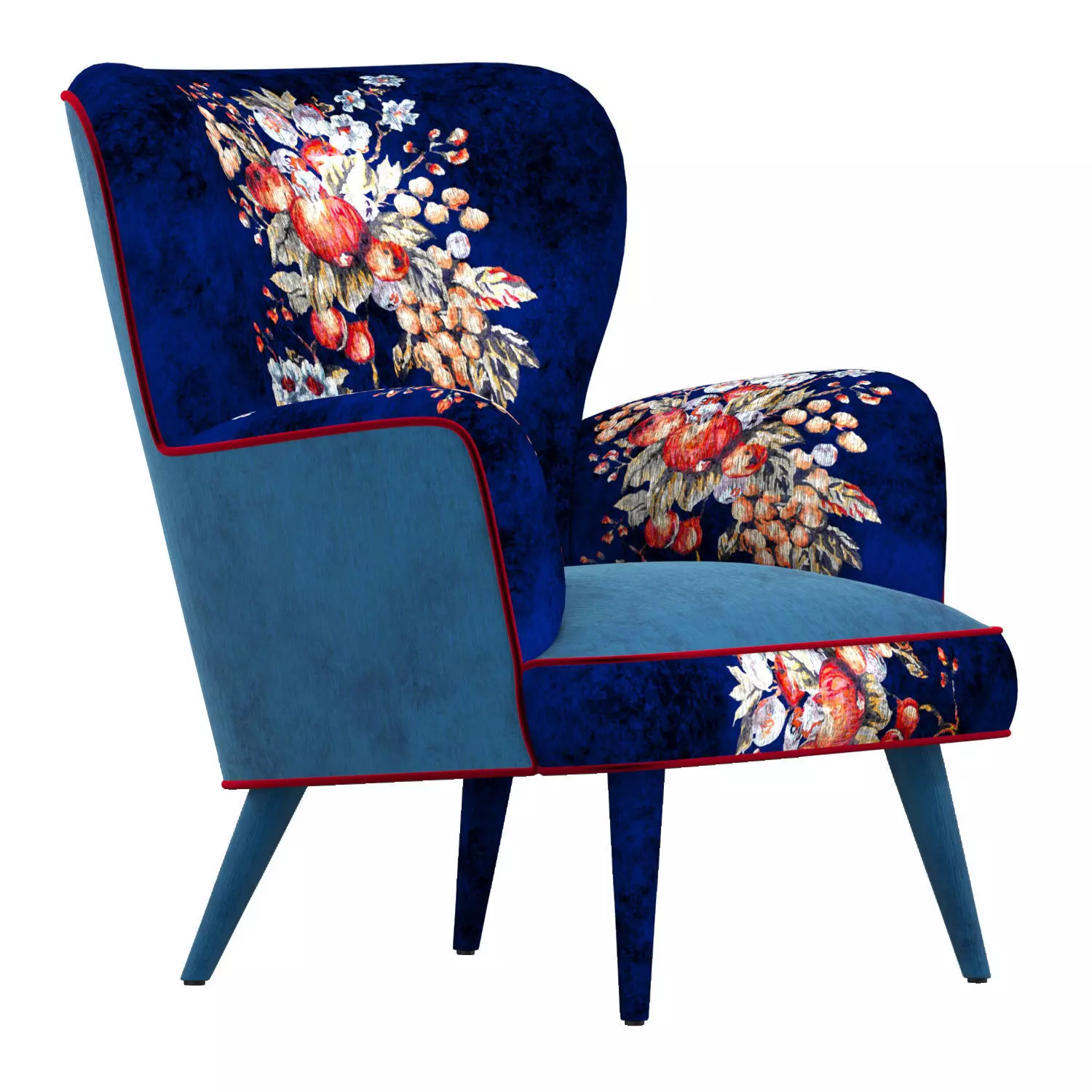 Gobelin armchair pomegranate blues 3D model_0