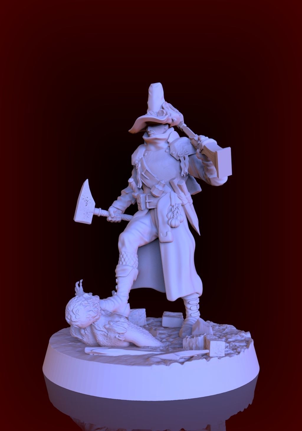 Witchhunter captain and Flaggelants 3D print model_8