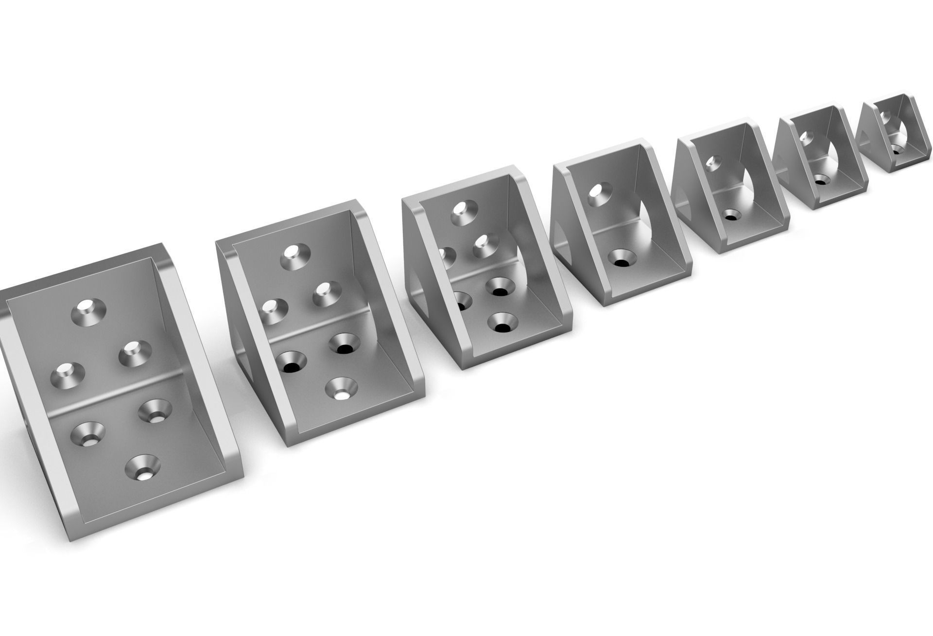 Wall Mount Support Bracket Set 3D print model_17