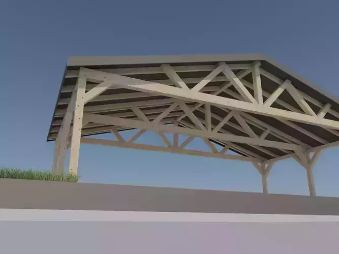 wood carport wiata samochodowa 6x9m metal roof panel