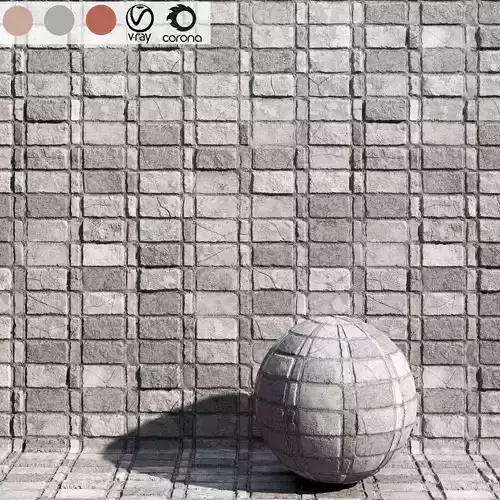 Brick-02-PBR-Seamless brick wall with ball