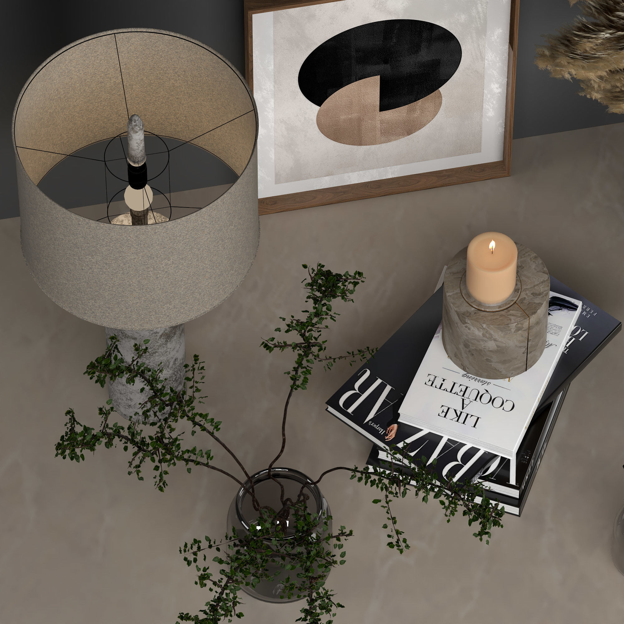 Amber-Set living room 3D model_2