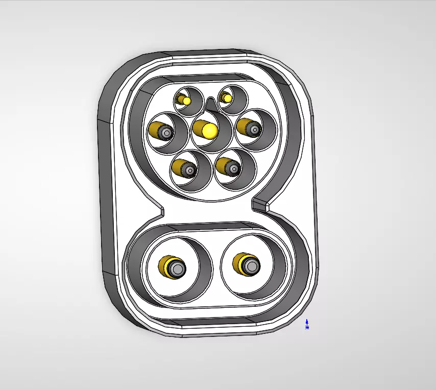 CCS Combo 2 Vehicle inlet  ALL modes   IEC62196-3-2014 3D print model_0