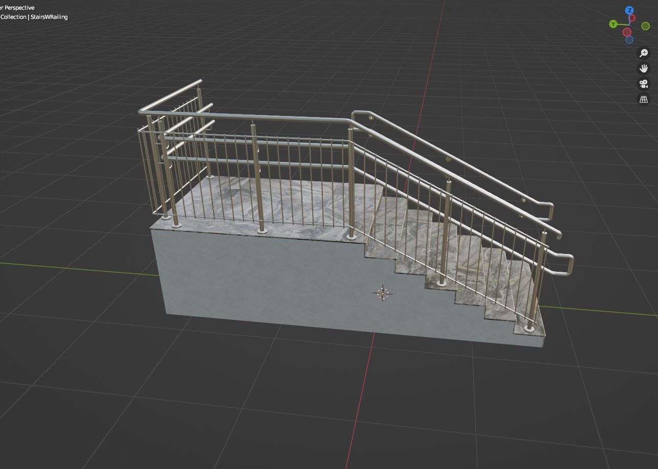 Stairs railing 3D model_33