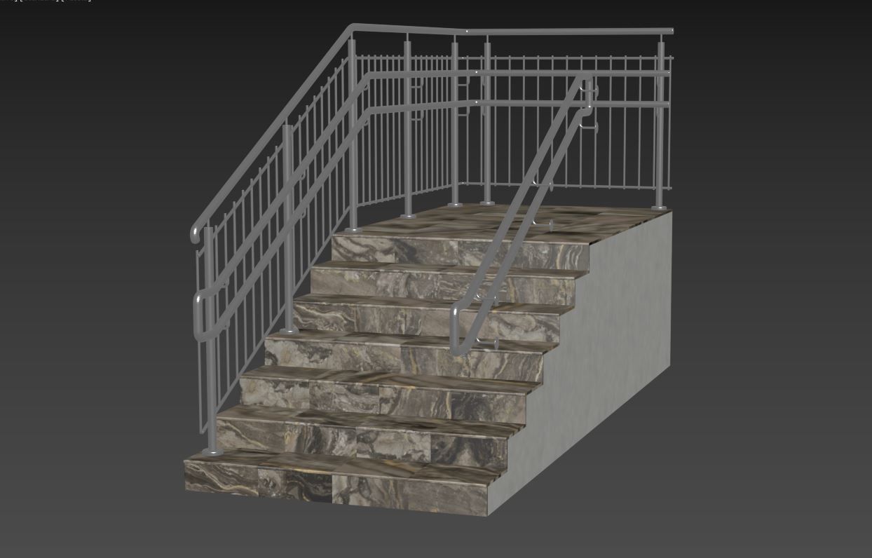 Stairs railing 3D model_14