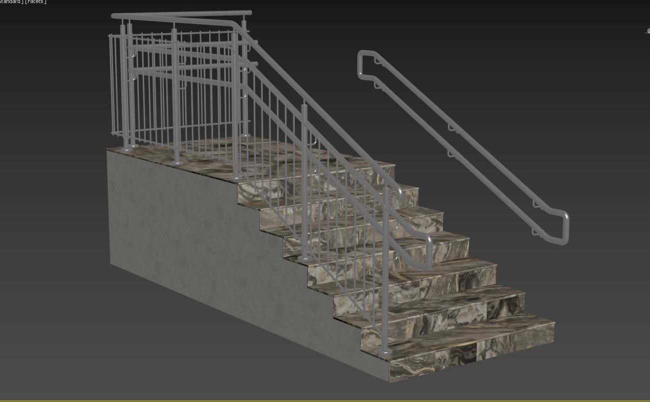 Stairs railing 3D model_11