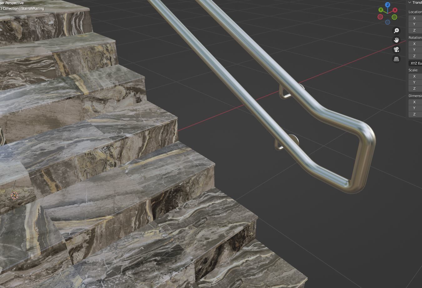 Stairs railing 3D model_37