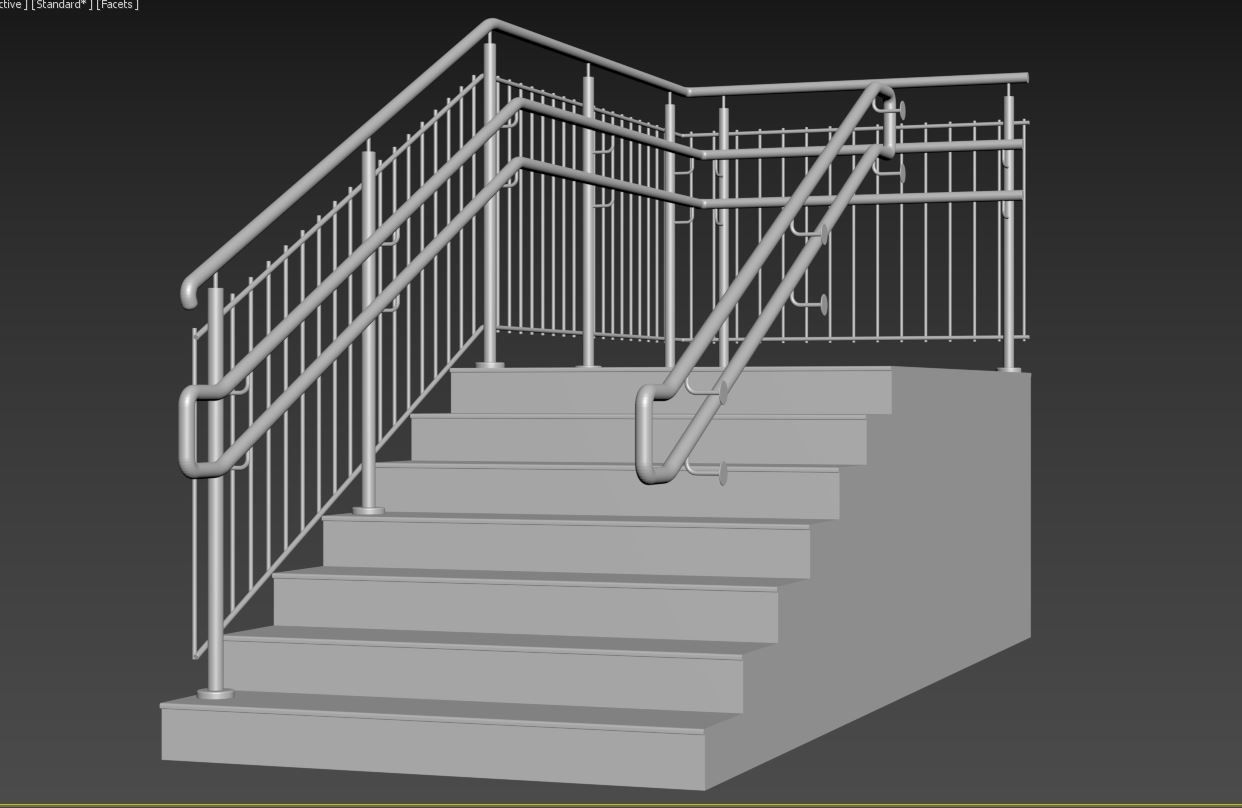 Stairs railing 3D model_27