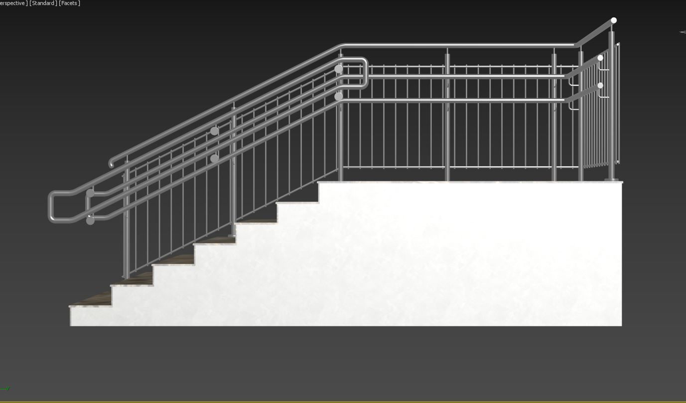 Stairs railing 3D model_16