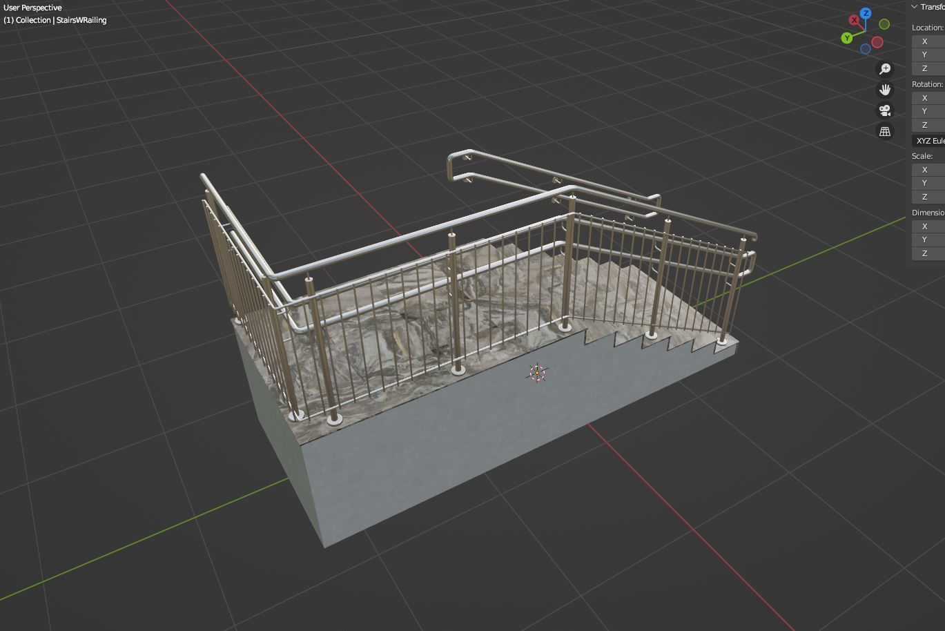 Stairs railing 3D model_35