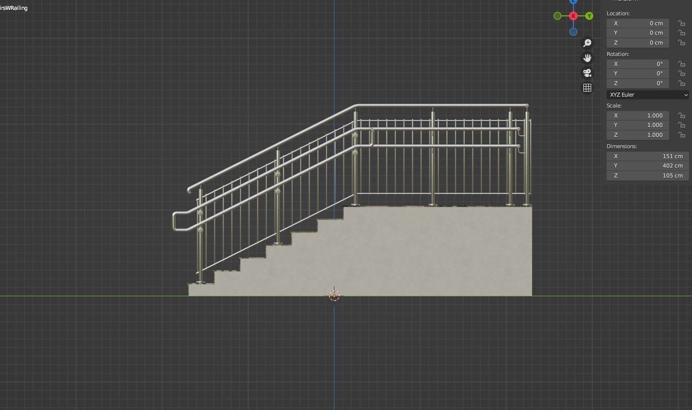 Stairs railing 3D model_32