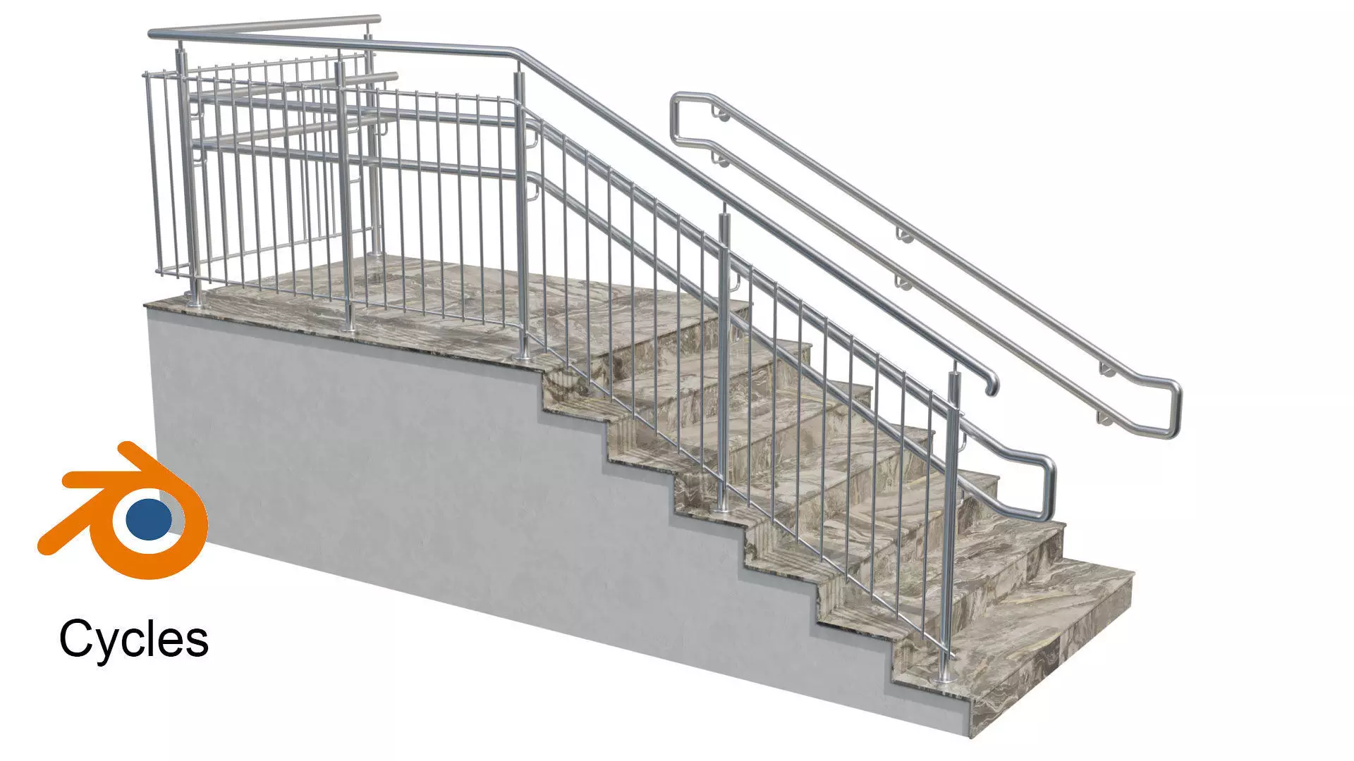 Stairs railing 3D model_0