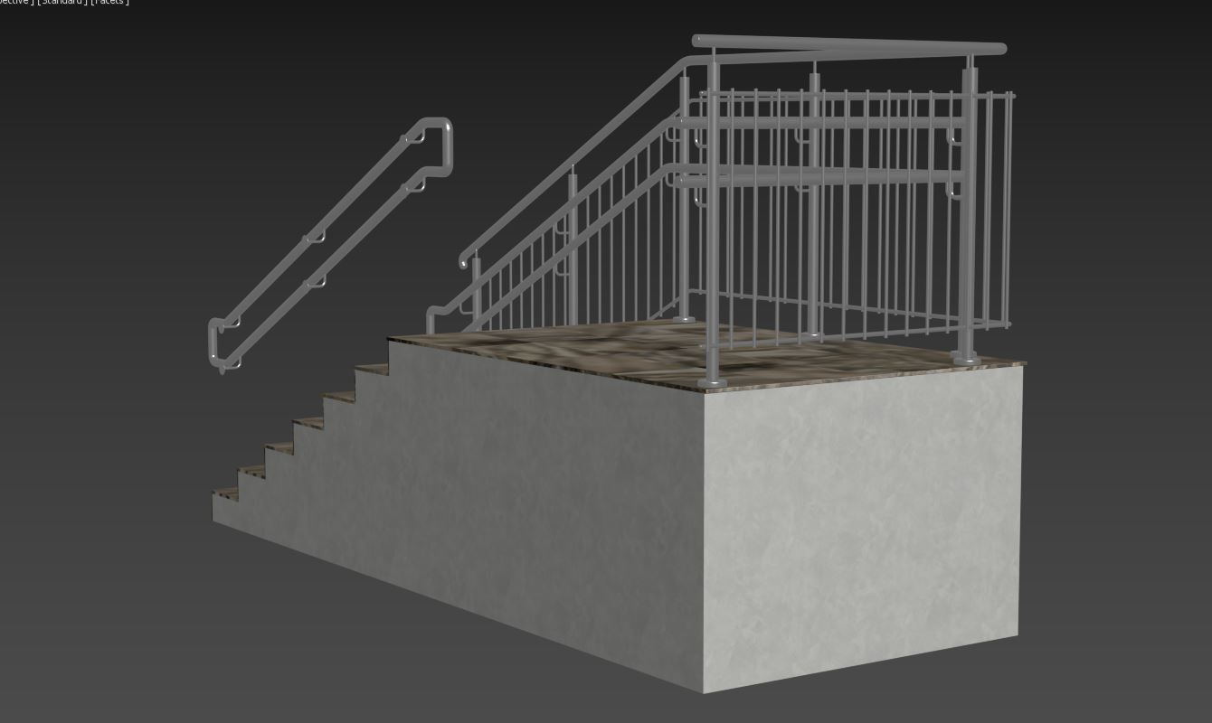 Stairs railing 3D model_17