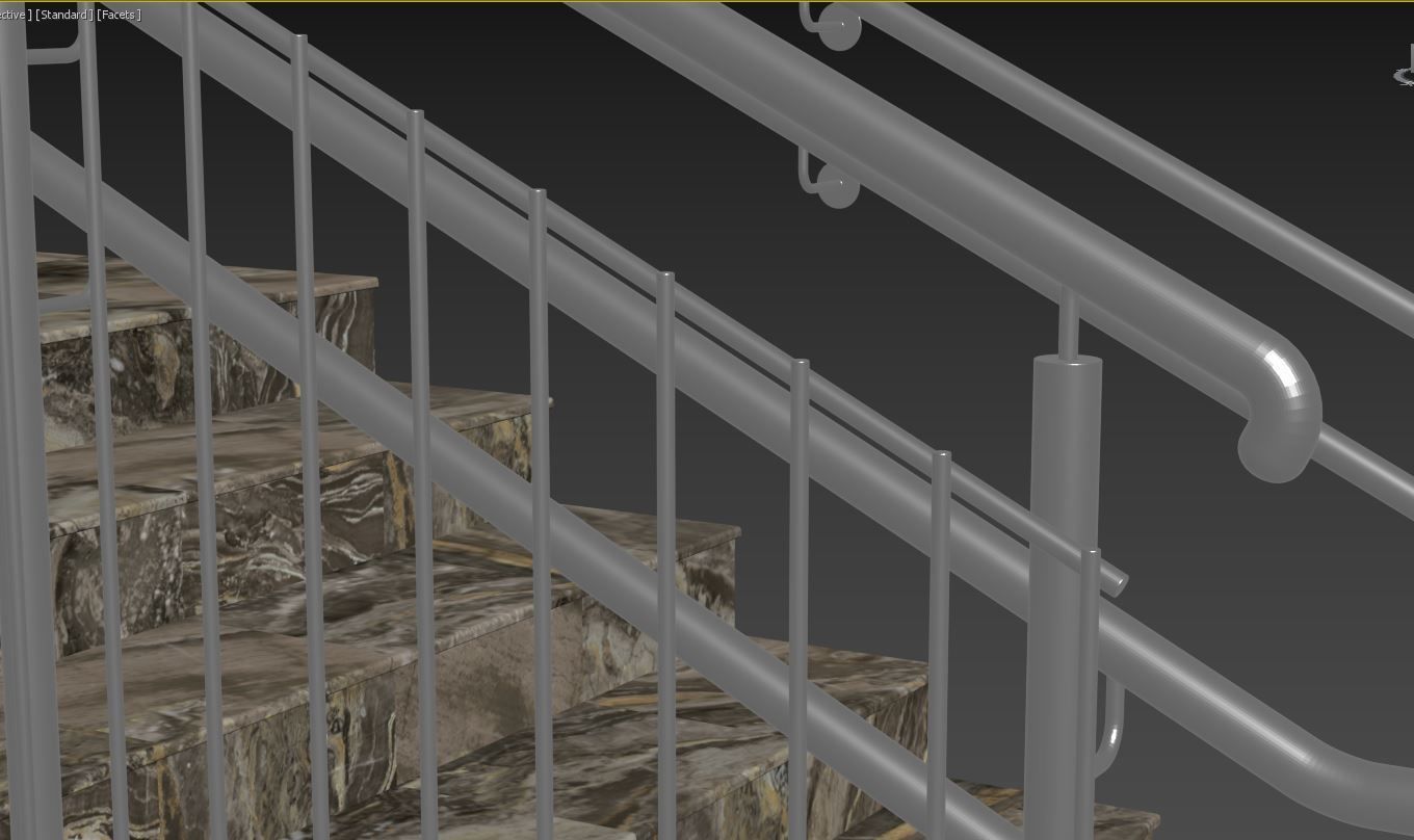 Stairs railing 3D model_23