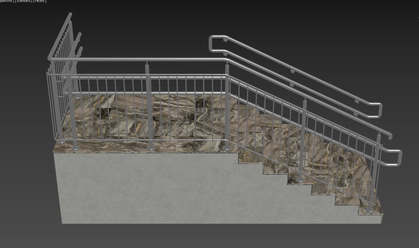 Stairs railing 3D model_21