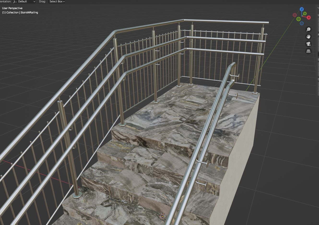 Stairs railing 3D model_38
