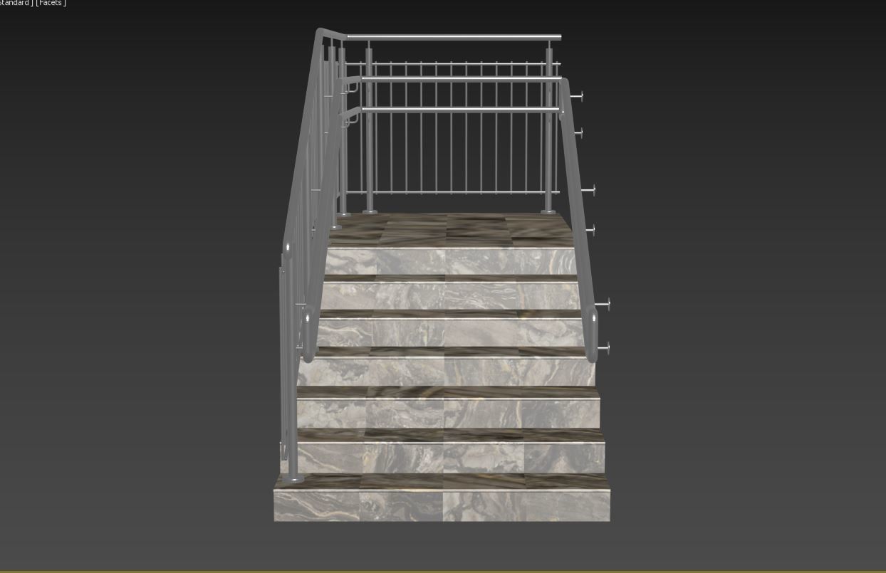 Stairs railing 3D model_13