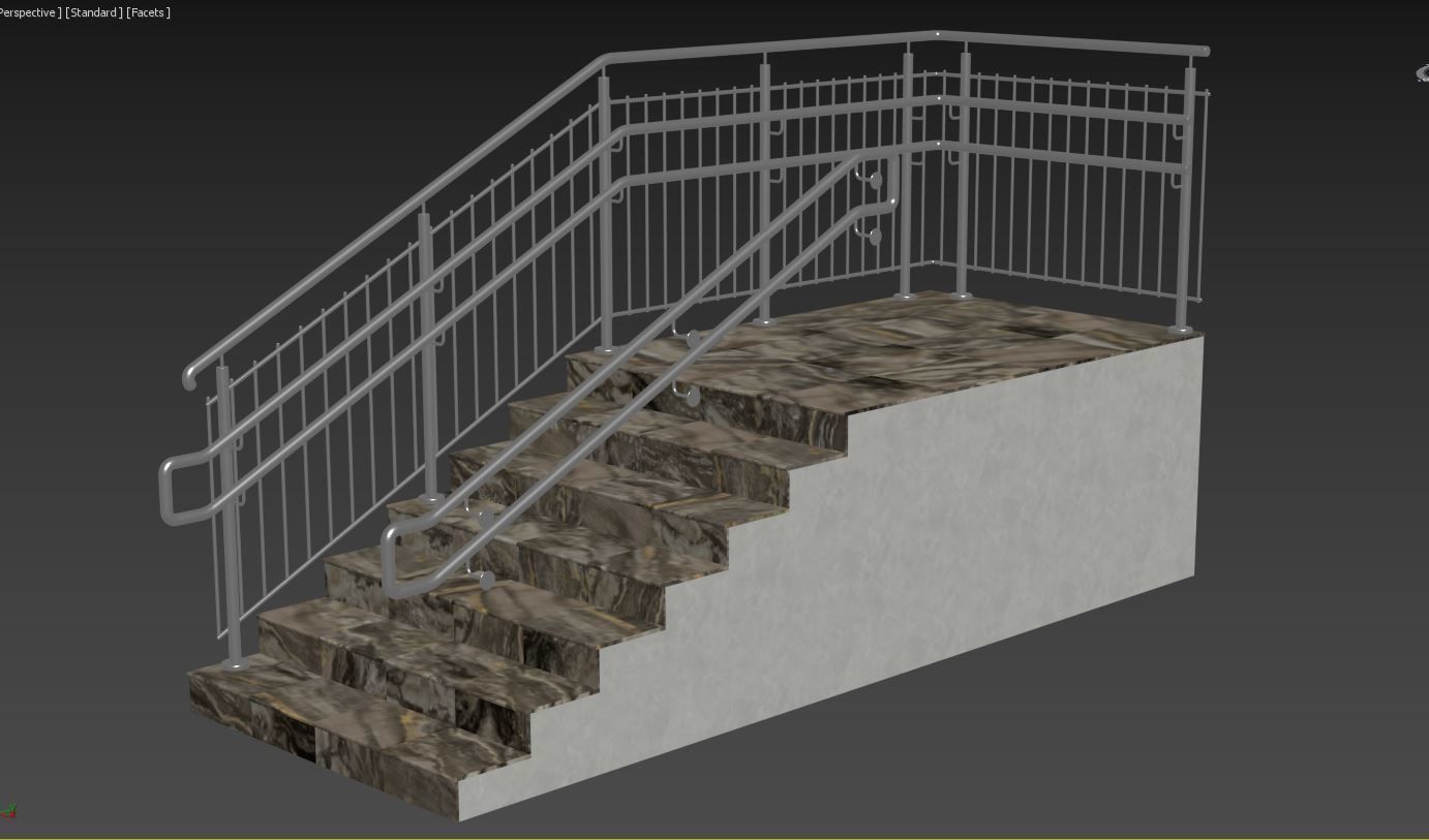 Stairs railing 3D model_15