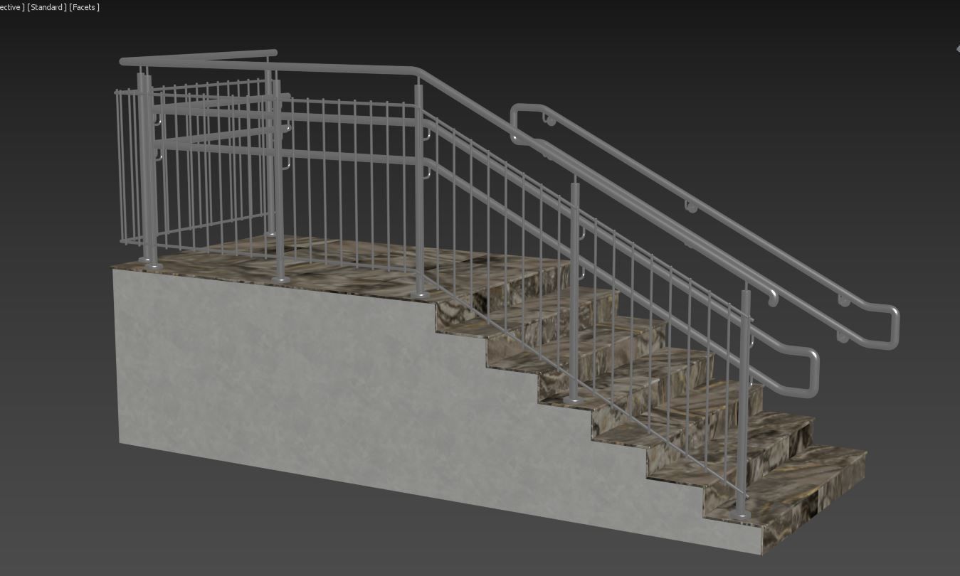 Stairs railing 3D model_22