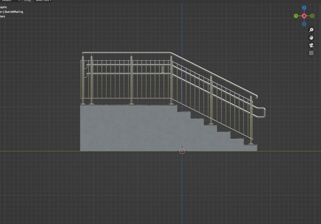 Stairs railing 3D model_34