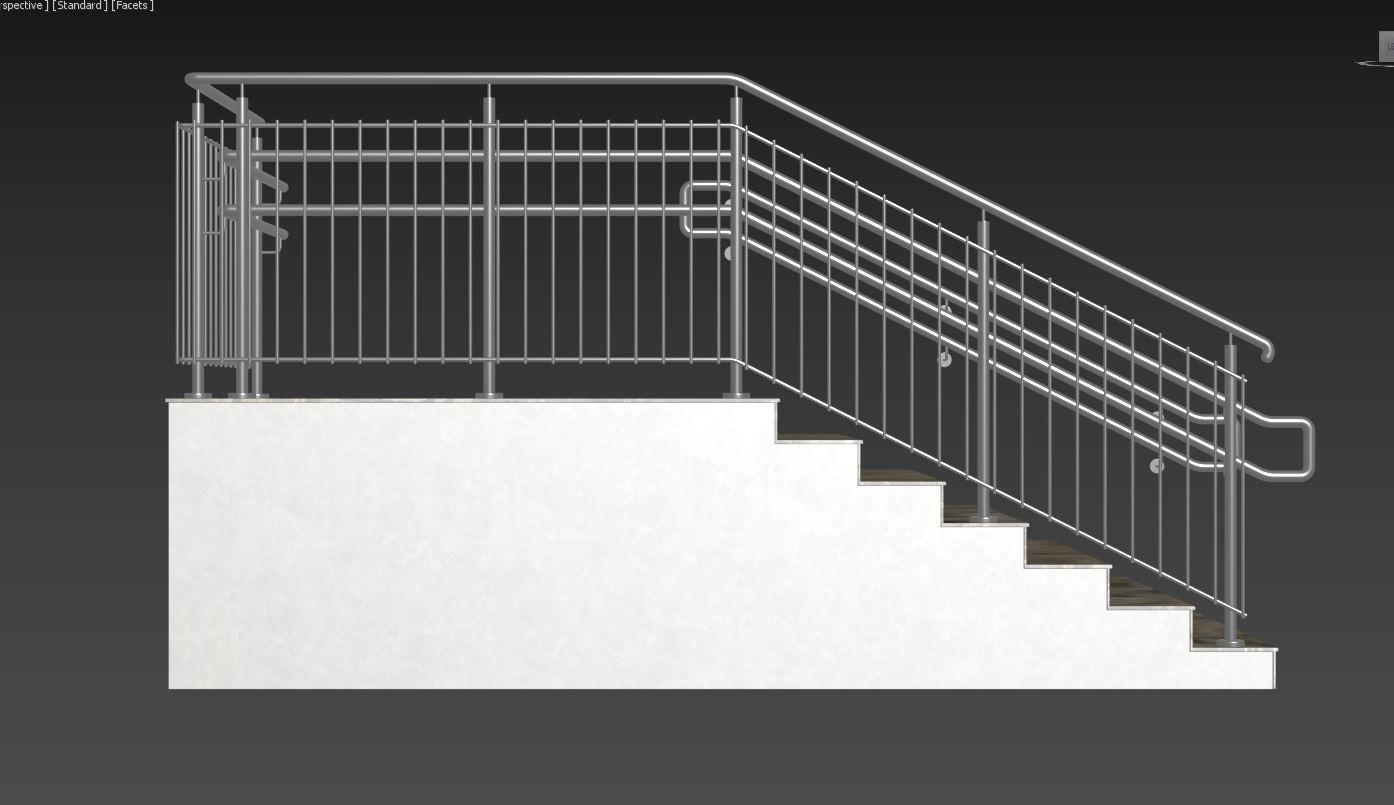 Stairs railing 3D model_20