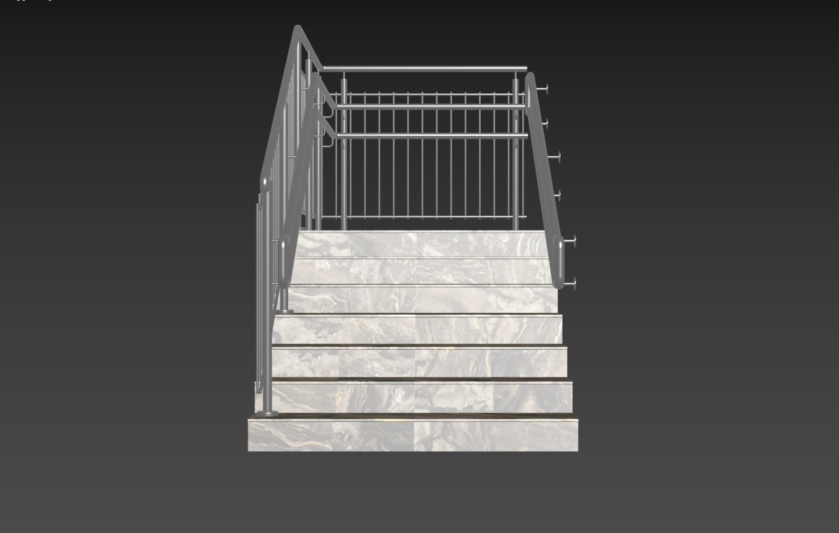 Stairs railing 3D model_12