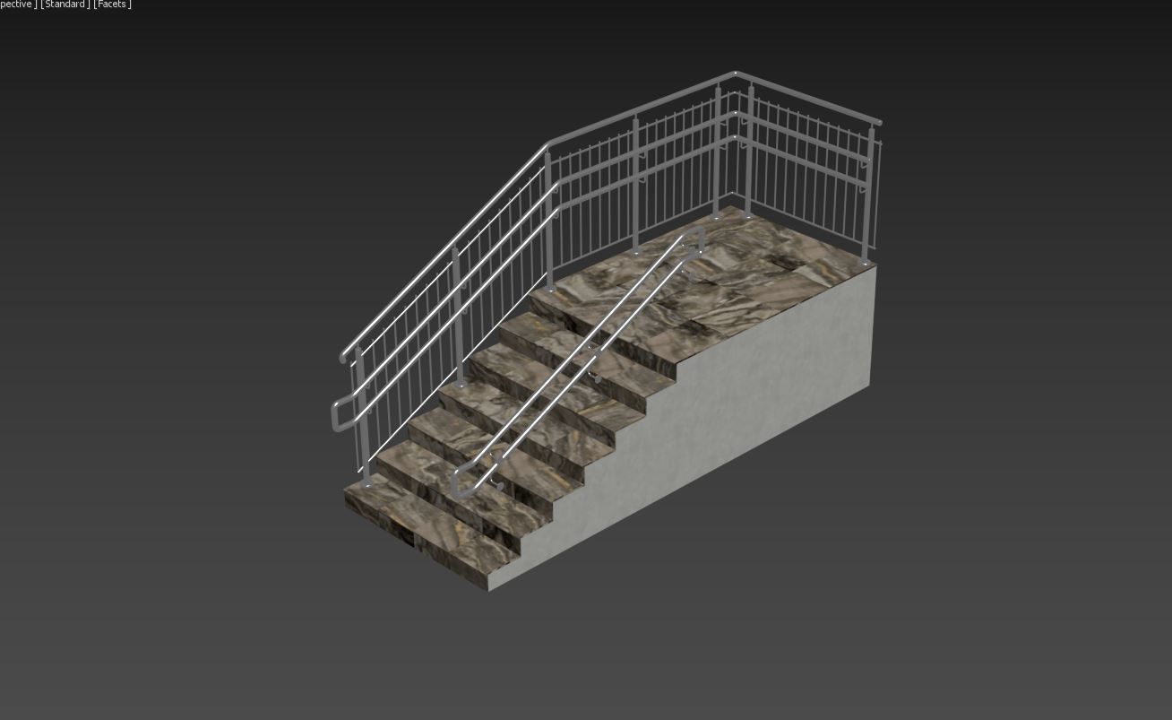 Stairs railing 3D model_30
