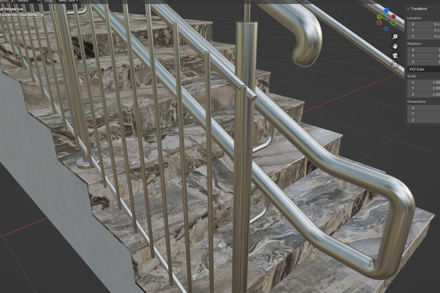 Stairs railing 3D model_36