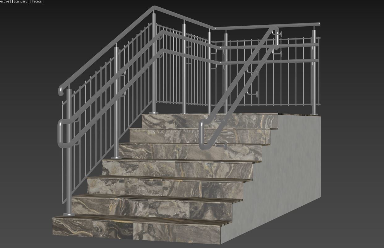 Stairs railing 3D model_28
