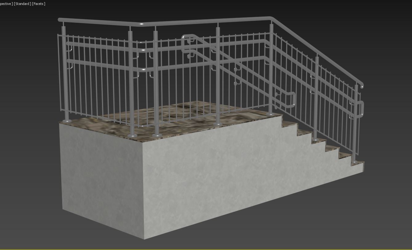 Stairs railing 3D model_19