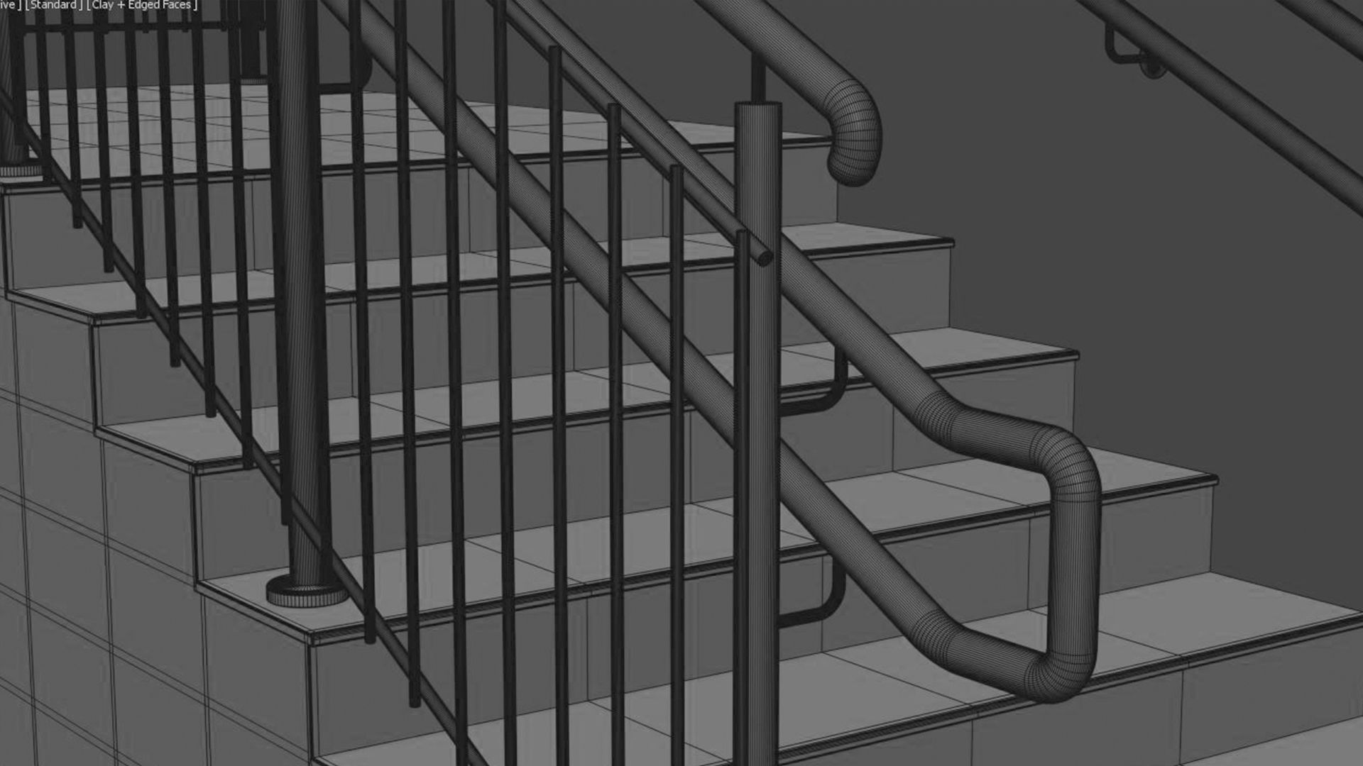 Stairs railing 3D model_10